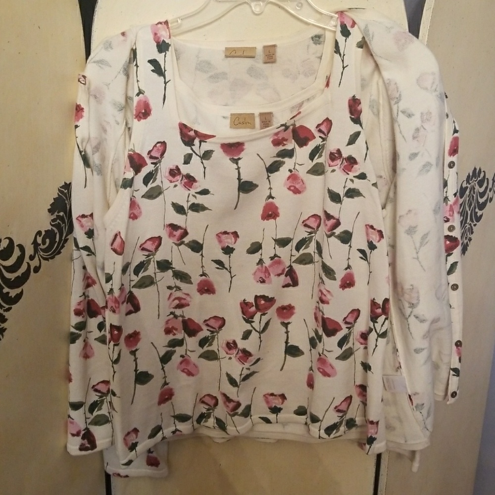 Cardigan with matching tank top - Picture 2 of 2
